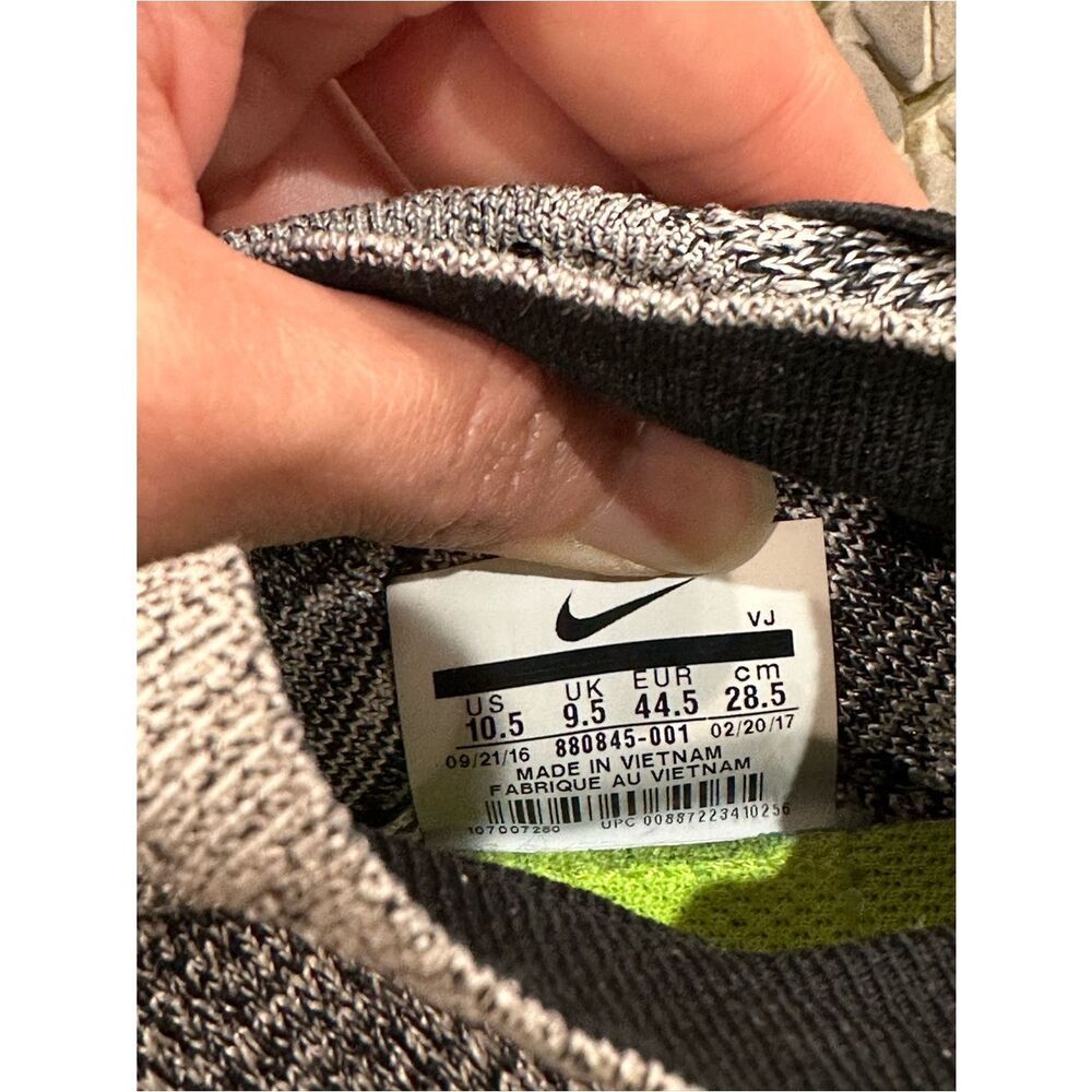 Mens 10.5 Nike Free Grey Knit Slip-On Sneakers with Black Elastic Cross Straps - Picture 7 of 7